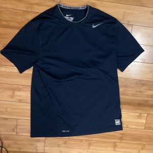 Nike Pro Combat Dri Fit Blue Tee
